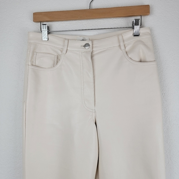 Aritzia Wilfred The Melina Super High-Rise Vegan Leather Pant White Cream 8 - Picture 6 of 16